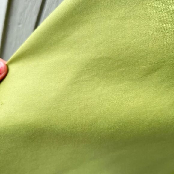 Y2K Ann Taylor Strapless Dress Sz 6 Green Cotton Silk Twill Corset Bodice - Picture 10 of 12